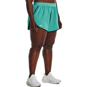 Under Armour Fly By 2.0 Running Shorts Heat Gear Women’s Size 1X NEW Teal